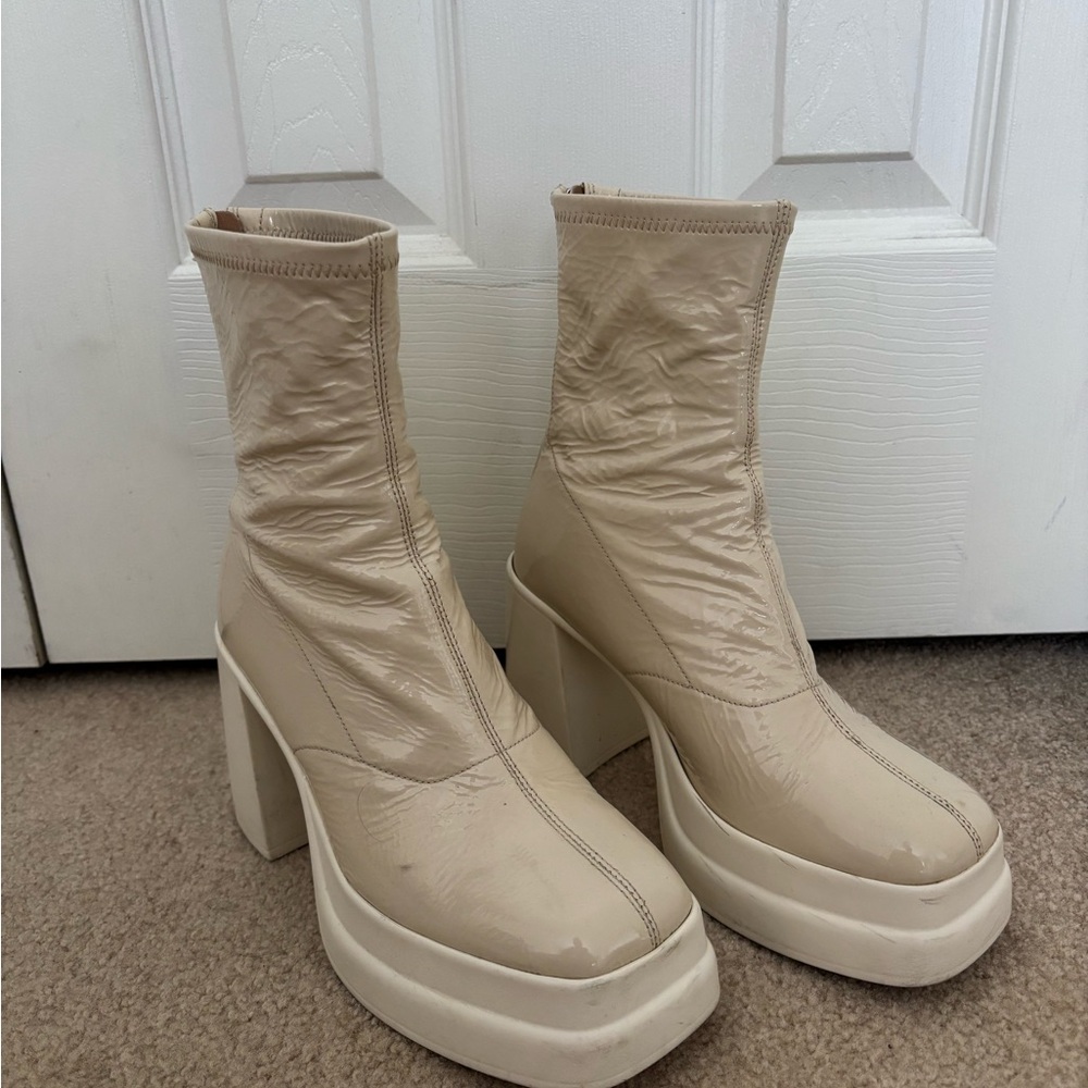 Free People Cream Platform Boots